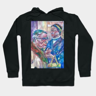 SARTRE and SIMONE DE BEAUVOIR watercolor portrait .3 Hoodie